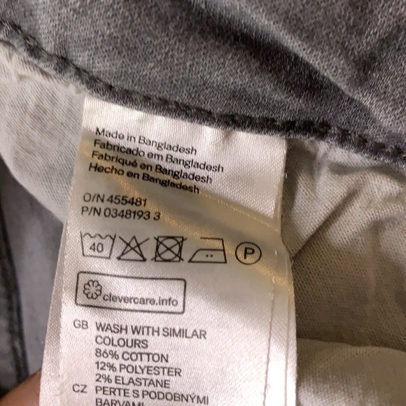 H&M &Denim Skinny Low Waist Ankle 25 Grey Jean motto ankle zipper women’s - Picture 5 of 6